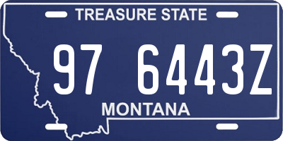MT license plate 976443Z