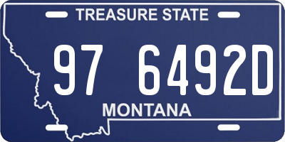 MT license plate 976492D