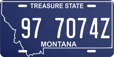 MT license plate 977074Z