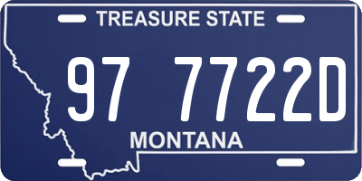 MT license plate 977722D