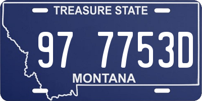 MT license plate 977753D