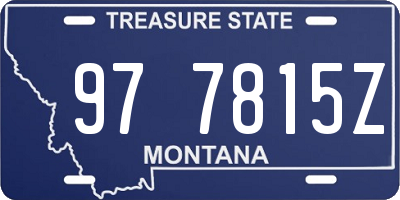 MT license plate 977815Z