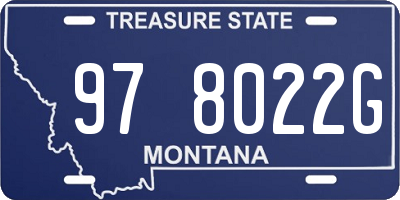 MT license plate 978022G