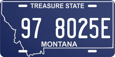 MT license plate 978025E