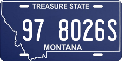 MT license plate 978026S