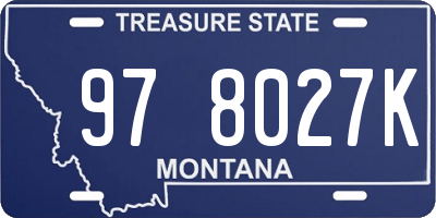 MT license plate 978027K