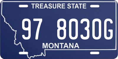 MT license plate 978030G