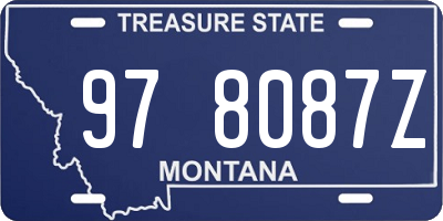 MT license plate 978087Z