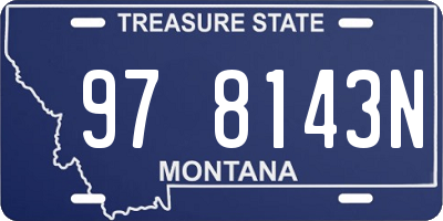 MT license plate 978143N