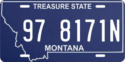 MT license plate 978171N