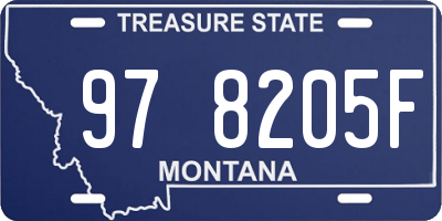 MT license plate 978205F