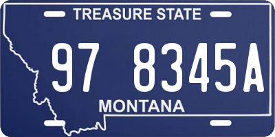 MT license plate 978345A
