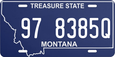 MT license plate 978385Q