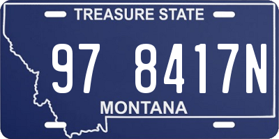 MT license plate 978417N