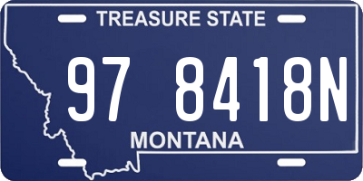 MT license plate 978418N
