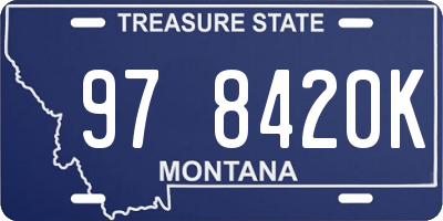 MT license plate 978420K
