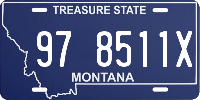 MT license plate 978511X