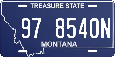 MT license plate 978540N