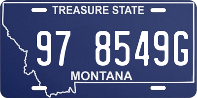 MT license plate 978549G