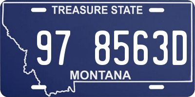MT license plate 978563D