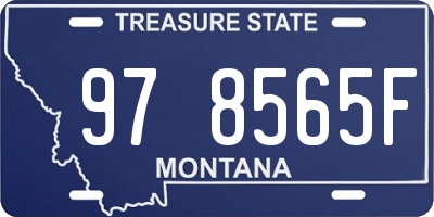 MT license plate 978565F