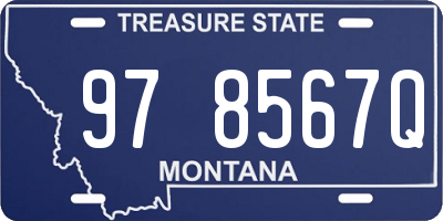 MT license plate 978567Q