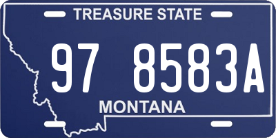 MT license plate 978583A