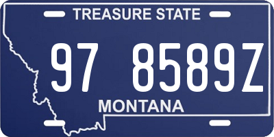 MT license plate 978589Z