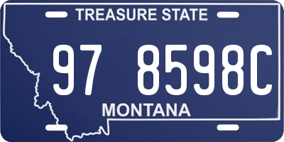 MT license plate 978598C