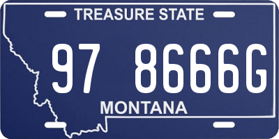 MT license plate 978666G