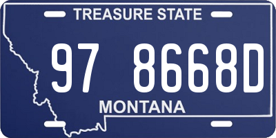 MT license plate 978668D