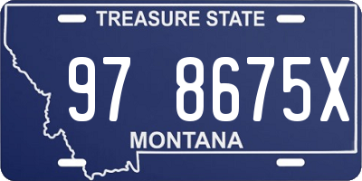 MT license plate 978675X