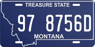 MT license plate 978756D