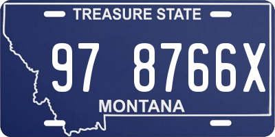 MT license plate 978766X