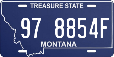 MT license plate 978854F
