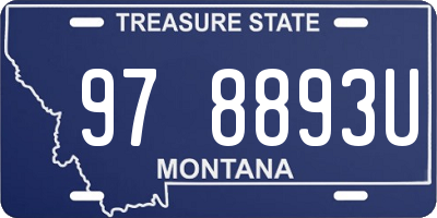 MT license plate 978893U