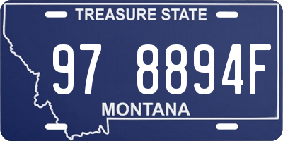 MT license plate 978894F