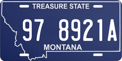 MT license plate 978921A