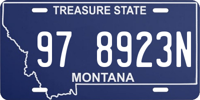MT license plate 978923N