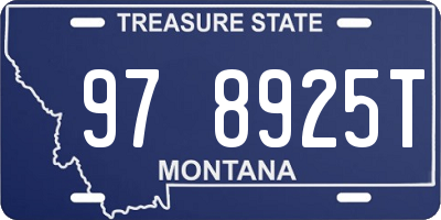 MT license plate 978925T