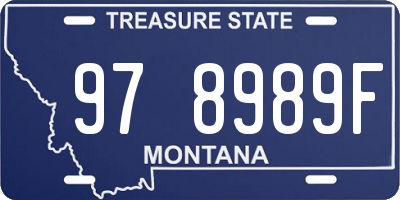 MT license plate 978989F