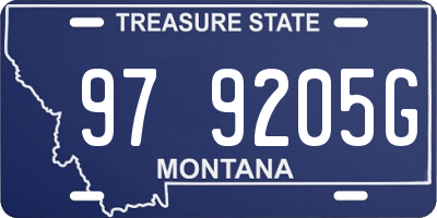 MT license plate 979205G