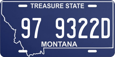 MT license plate 979322D