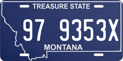 MT license plate 979353X