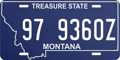 MT license plate 979360Z
