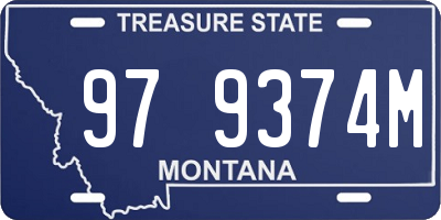MT license plate 979374M
