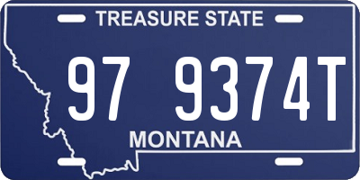 MT license plate 979374T