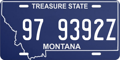 MT license plate 979392Z
