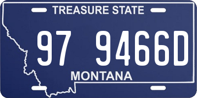 MT license plate 979466D