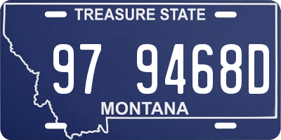 MT license plate 979468D